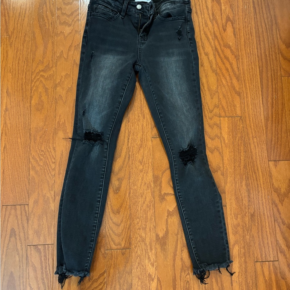 Flying Monkey Black Distressed Skinny Jeans